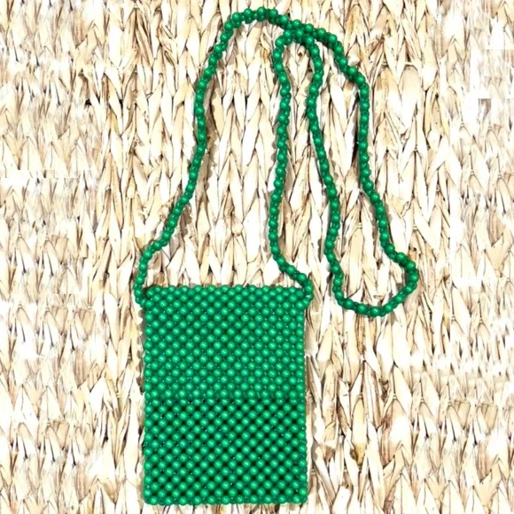 🆕New Nasty Gal Green Beaded Crossbody Bag - Picture 1 of 5